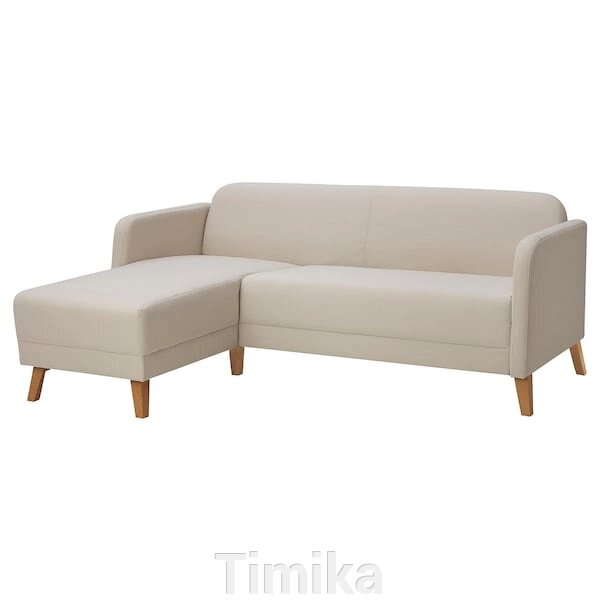 LINANÄS 3-місний диван, з шезлонгом/Vissle бежевий від компанії Timika - фото 1