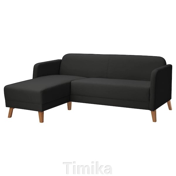 LINANÄS 3-місний диван, з шезлонгом/Vissle темно-сірий від компанії Timika - фото 1