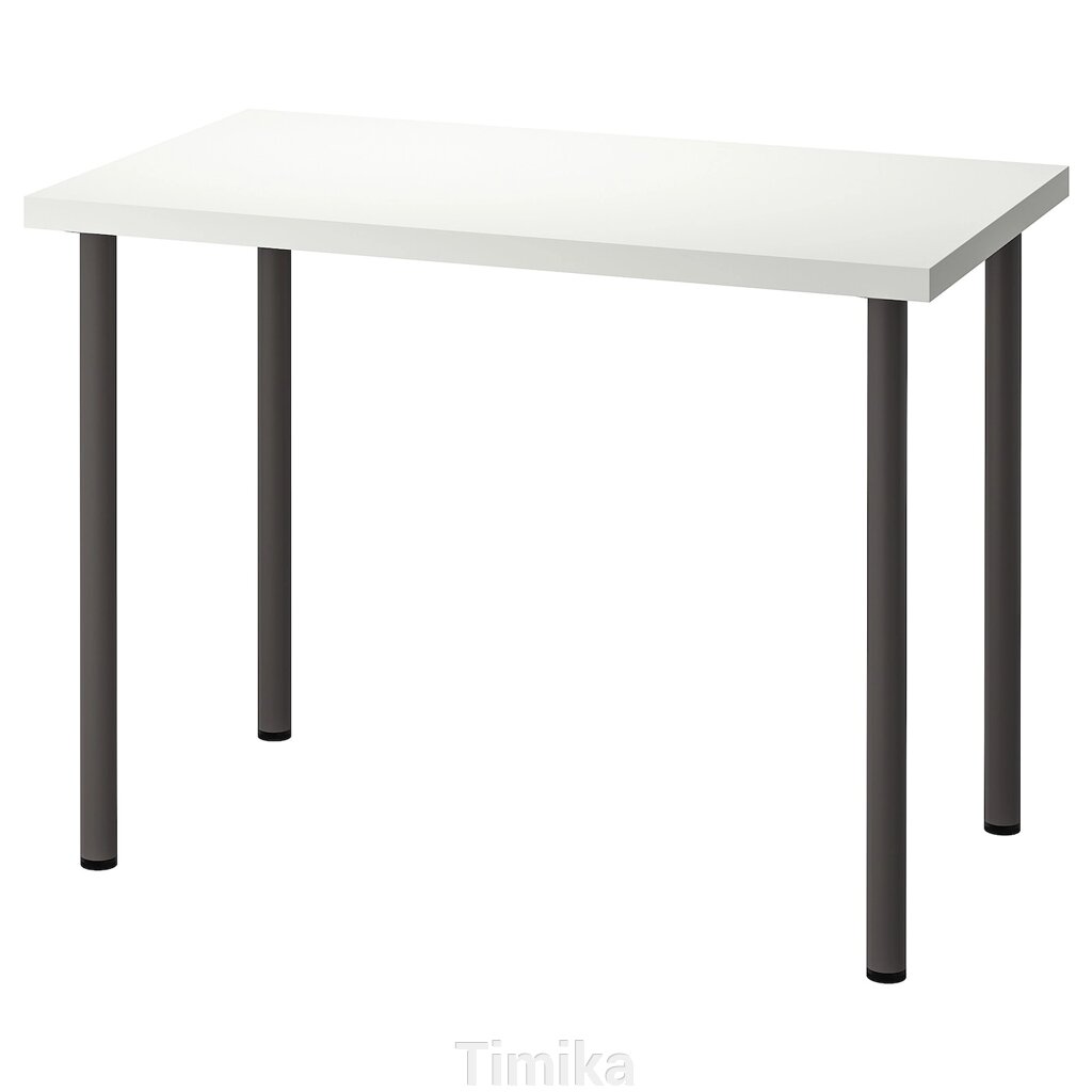 ЛІННМОН / АДІЛС Письмовий стіл, білий/темно-сірий, 100х60 см від компанії Timika - фото 1