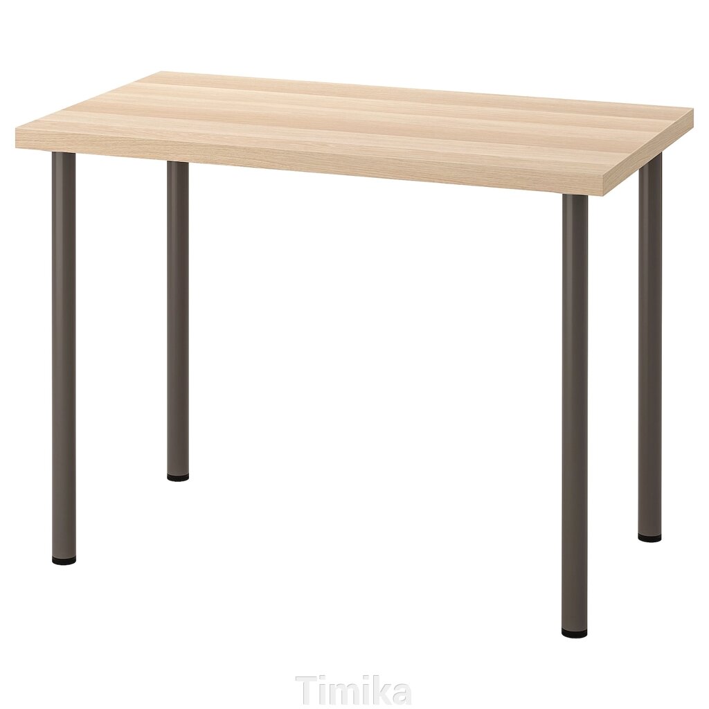 ЛІННМОН / АДІЛС Письмовий стіл, дуб білий/темно-сірий, 100х60 см від компанії Timika - фото 1