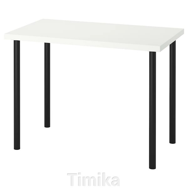 LINNMON / ADILS Стіл, білий/чорний, 100х60 см від компанії Timika - фото 1