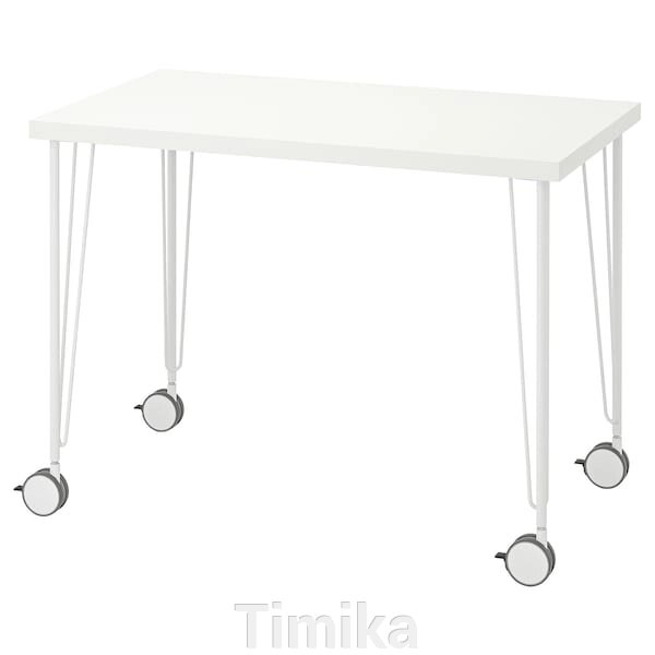 LINNMON / KRILLE Письмовий стіл, білий, 100х60 см від компанії Timika - фото 1
