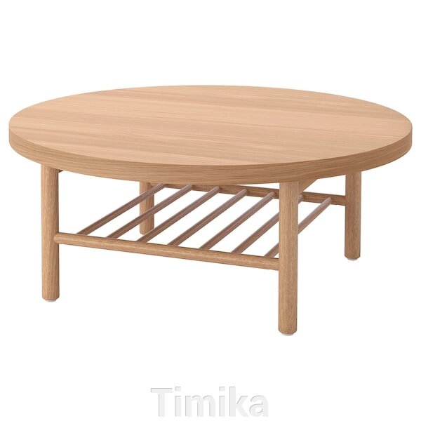 LISTERBY Журнальний столик, шпон дуба, 90 см від компанії Timika - фото 1