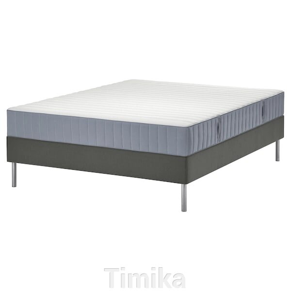 Ліжко LYNGÖR Continental, фірма Valevåg/світло-блакитний темно-сірий, 160x200 см від компанії Timika - фото 1