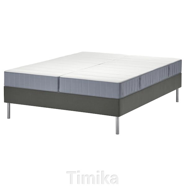 Ліжко LYNGÖR Continental, фірма Vesteröy/середня жорсткість/світло-синій темно-сірий, 180x200 см від компанії Timika - фото 1