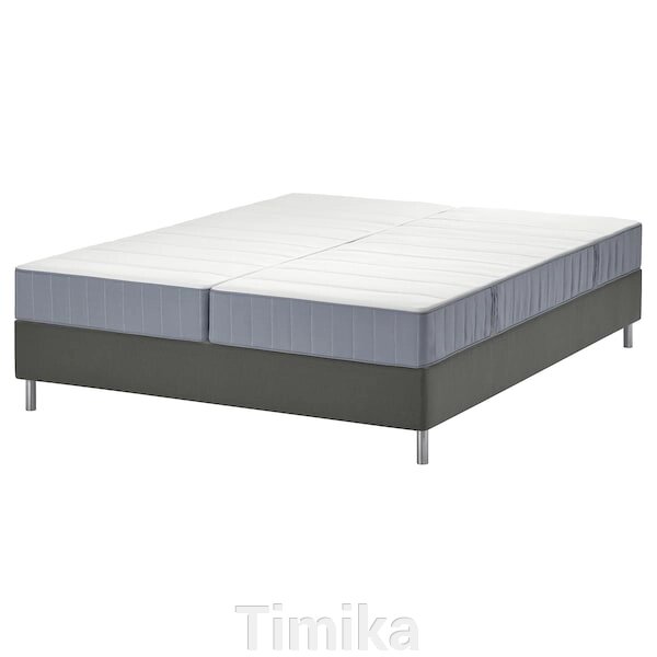 Ліжко LYNGÖR Continental, фірма Vesteröy/середня жорсткість/світло-синій темно-сірий, 180x200 см від компанії Timika - фото 1