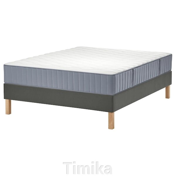 Ліжко LYNGÖR Continental, фірма Vågstranda/світло-блакитний темно-сірий, 160x200 см від компанії Timika - фото 1