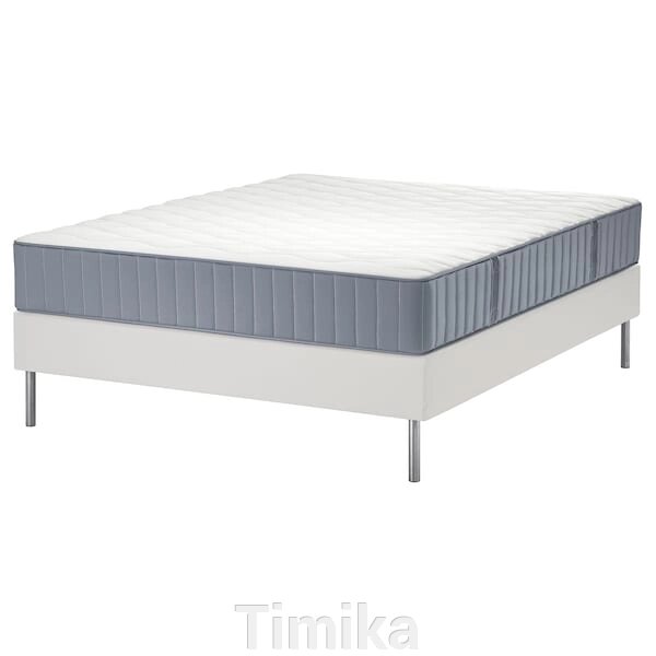 Ліжко LYNGÖR Continental, Vågstranda середньої жорсткості/блакитний білий, 180x200 см від компанії Timika - фото 1