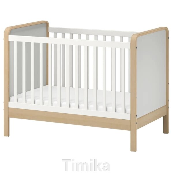 ÄLSKVÄRD Дитяче ліжко, береза/білий, 60x120 см від компанії Timika - фото 1