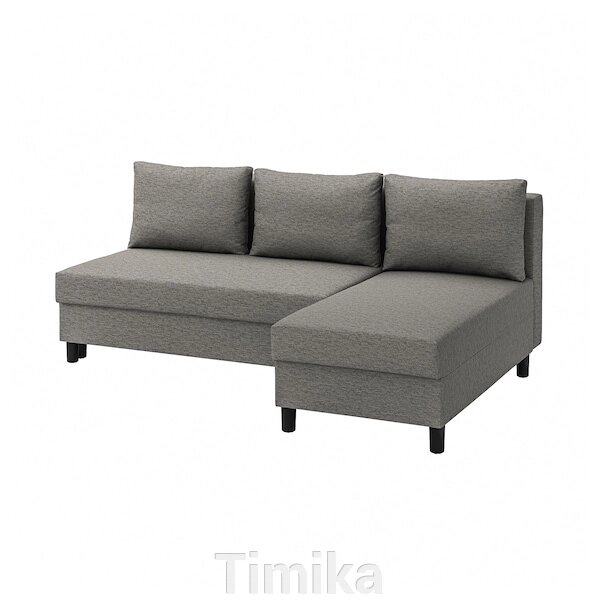 ÄLVDALEN 3-місний диван-ліжко з шезлонгом Кніса сіро-бежевий від компанії Timika - фото 1