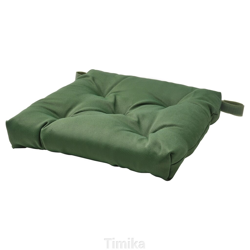 МАЛІНДА Подушка на стілець, зелена, 40/35х38х7 см від компанії Timika - фото 1