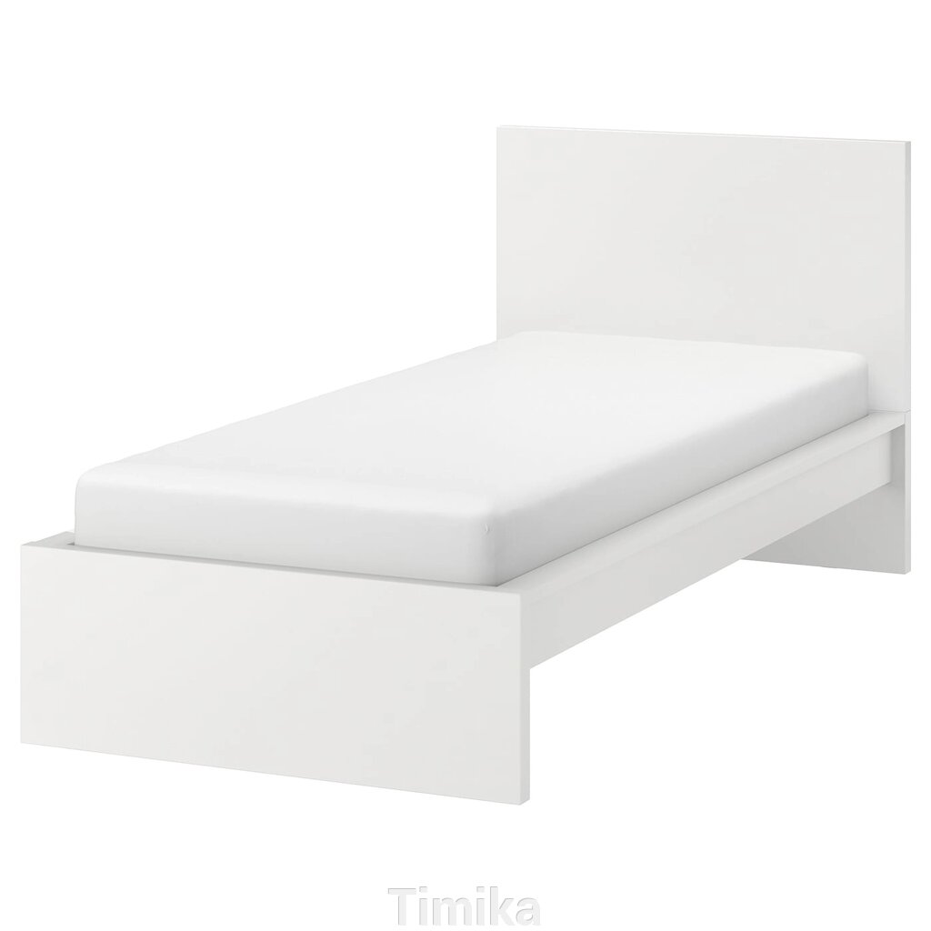 MALM Каркас ліжка, високий, білий/Lindbåden, 90x200 см від компанії Timika - фото 1