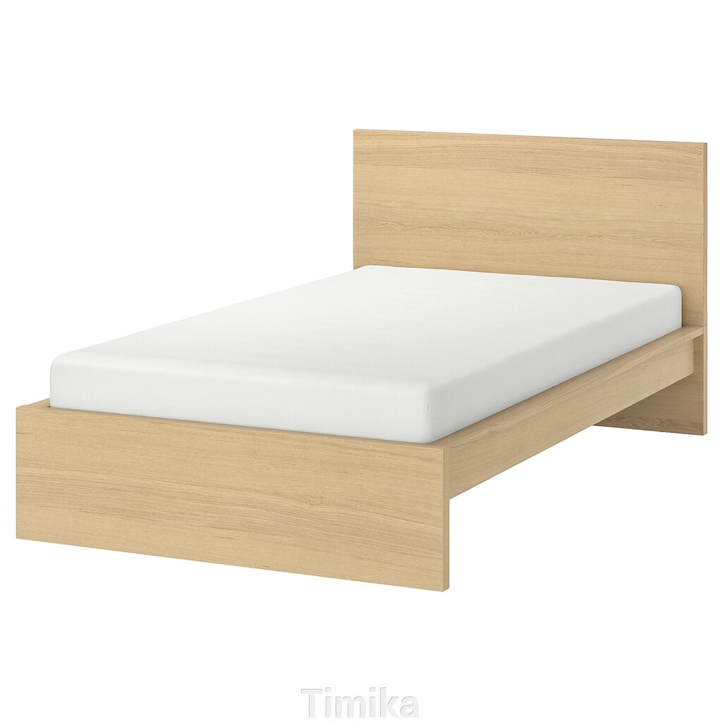 МАЛЬМ Каркас ліжка, високий, дубовий шпон білий, 120х200 см від компанії Timika - фото 1