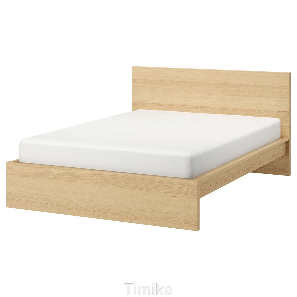 MALM Каркас ліжка, високий, дубовий шпон білий/Лейрсунд, 160x200 см від компанії Timika - фото 1