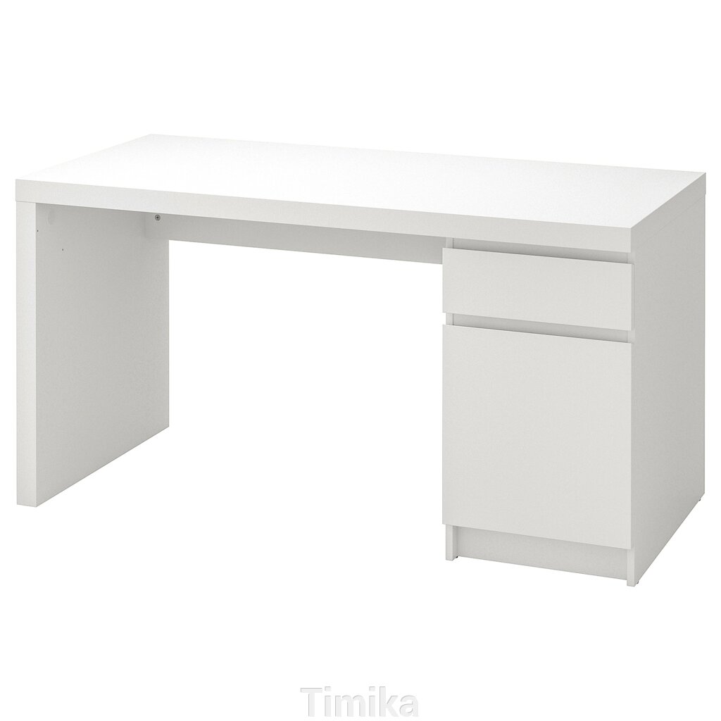 MALM Письмовий стіл, білий, 140х65 см від компанії Timika - фото 1