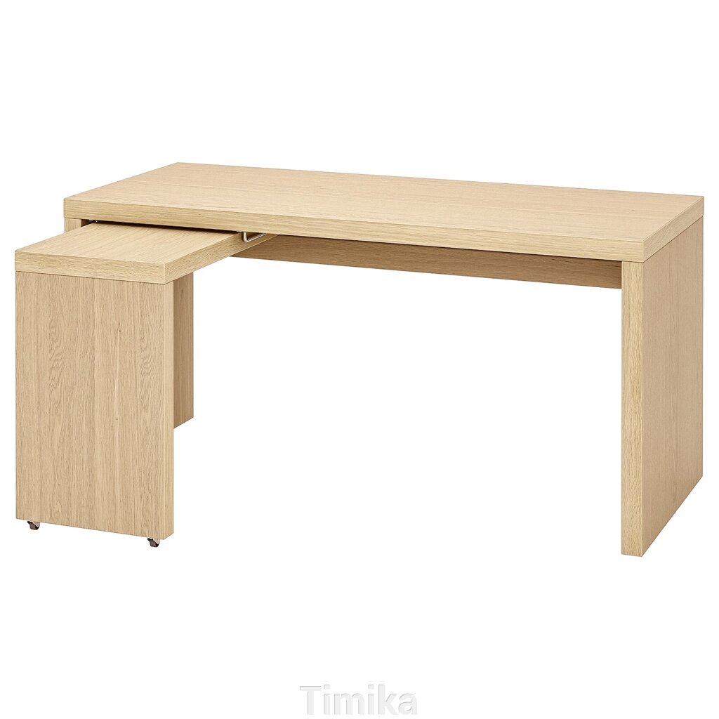 MALM Письмовий стіл з висувною панеллю, шпон білого дуба, 151x65 см від компанії Timika - фото 1