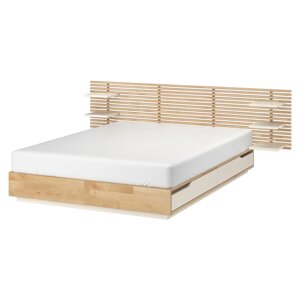МАНДАЛ Каркас ліжка, узголів'я, береза/білий, 160х200 см