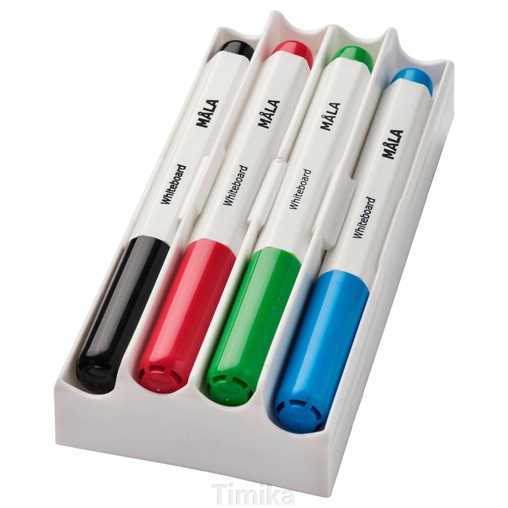 Маркер для дошки MÅLA, біла ручка/губка, різні кольори від компанії Timika - фото 1