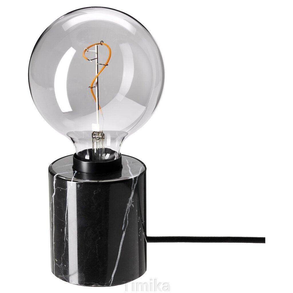 MARKFROST / MOLNART Настільна лампа з колбою, чорне/сіре прозоре скло, 125 мм від компанії Timika - фото 1