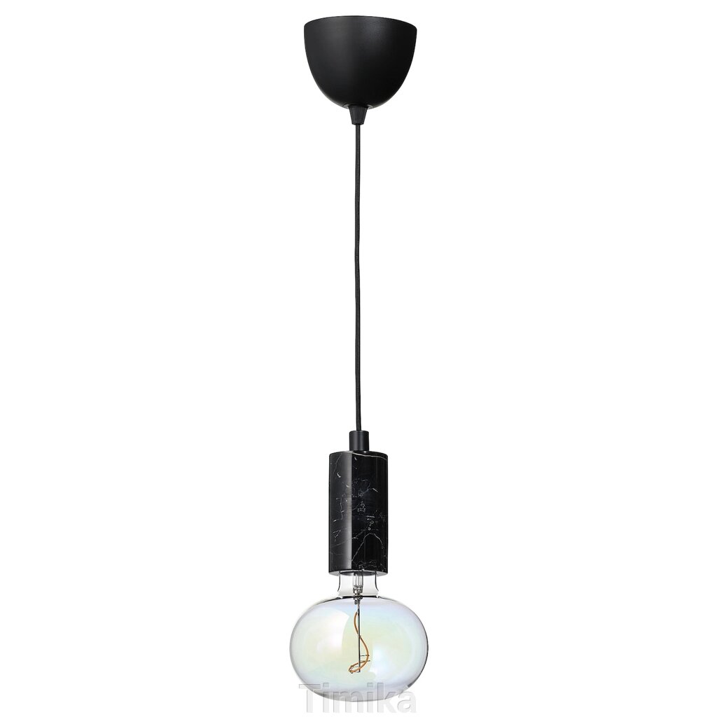 MARKFROST / MOLNART Підвісний світильник з колбою, чорний мармур/у формі еліпса, різнокольоровий від компанії Timika - фото 1