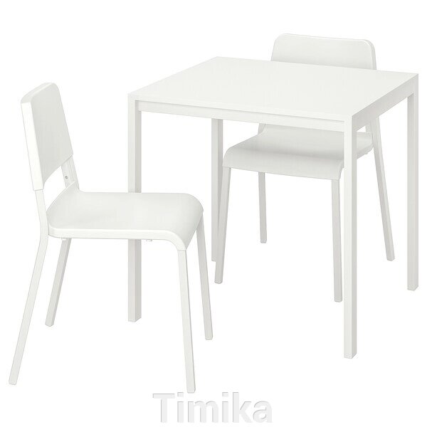MELLTORP / TEODORES Стіл і 2 стільці, білий/білий, 75x75 см від компанії Timika - фото 1
