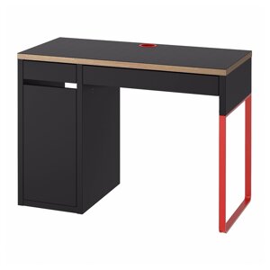 MICKE Письмовий стіл, антрацит/червоний, 105x50 см