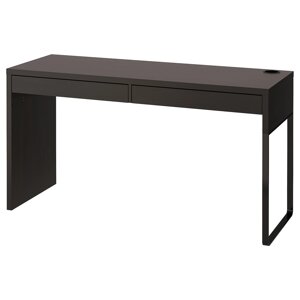 MICKE Письмовий стіл, чорно-коричневий, 142х50 см