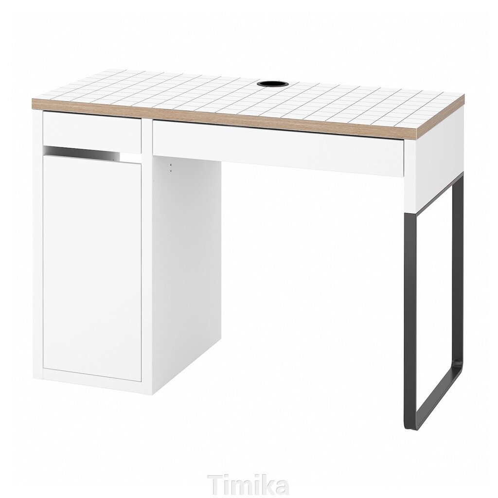 MICKE Письмовий стіл, білий/антрацит, 105x50 см від компанії Timika - фото 1