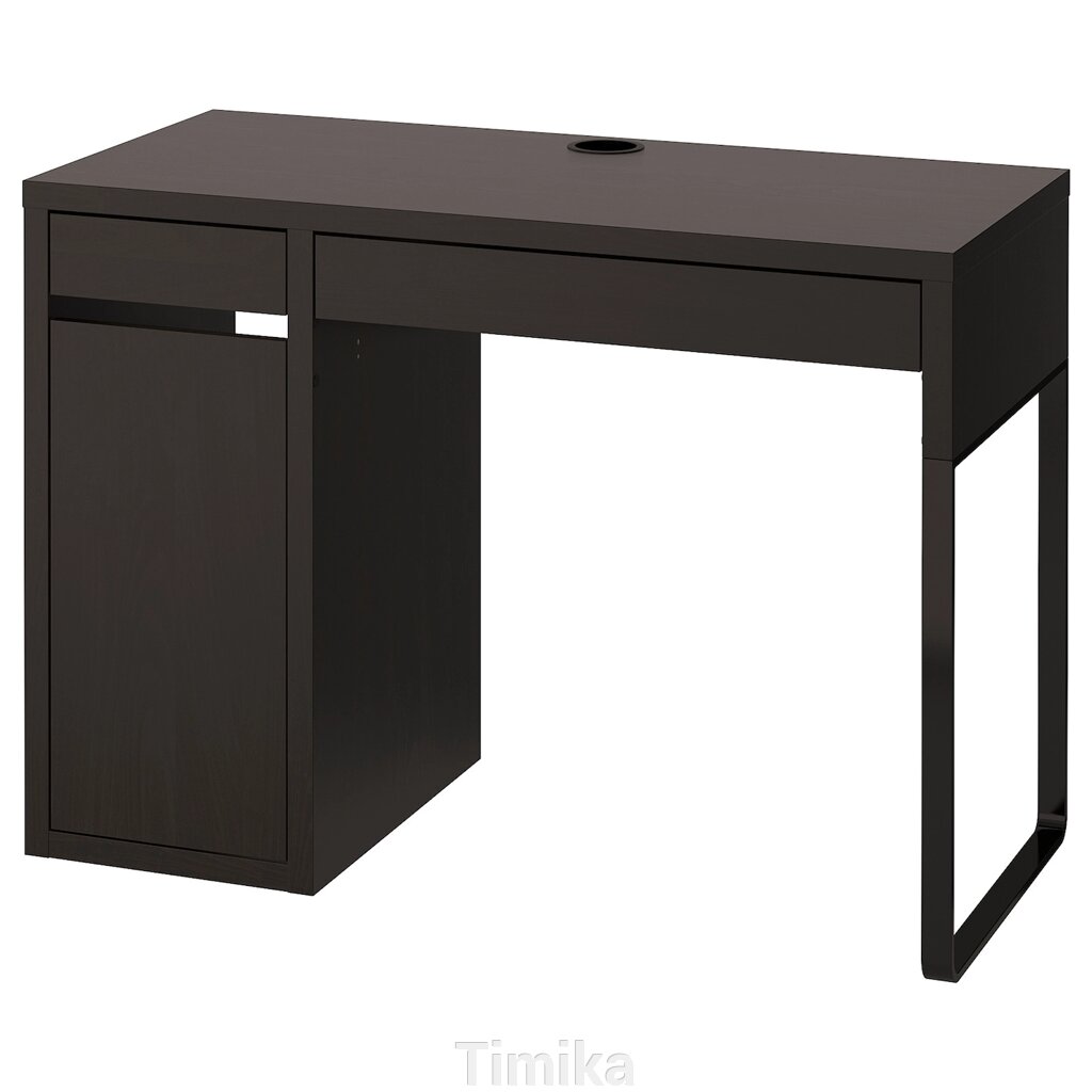 MICKE Письмовий стіл, чорно-коричневий, 105х50 см від компанії Timika - фото 1