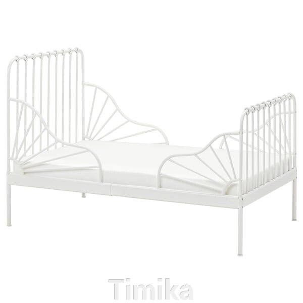 МІННЕН Розсувний каркас ліжка та підстава ліжка, білий, 80х200 см від компанії Timika - фото 1