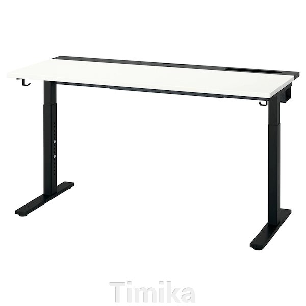 МІТЦОН Письмовий стіл, білий/чорний, 140х60 см від компанії Timika - фото 1