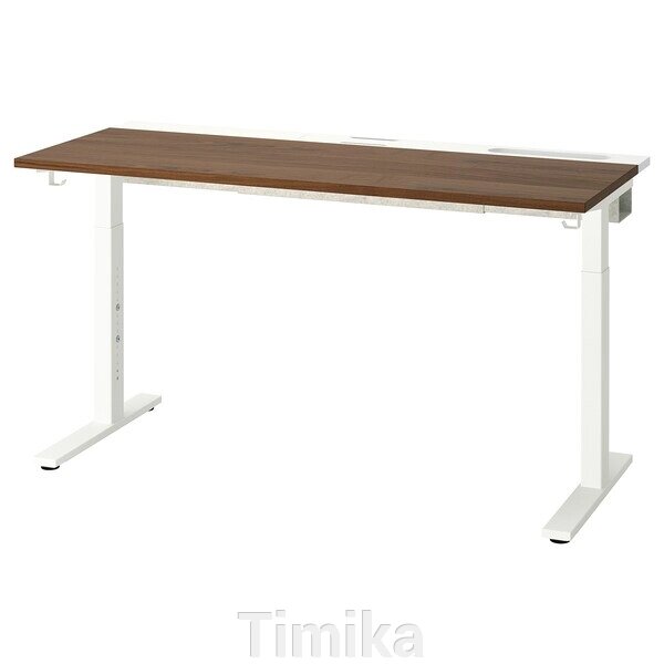 МІТЦОН Письмовий стіл, горіховий шпон/білий, 140х60 см від компанії Timika - фото 1
