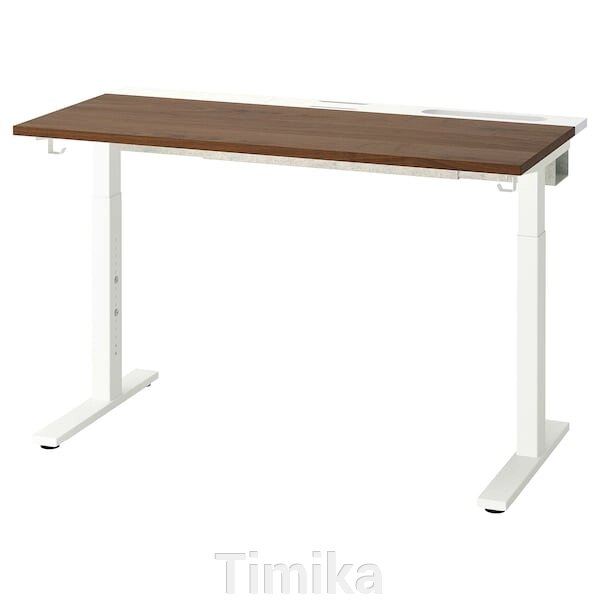 МІТЦОН Письмовий стіл, шпон горіх/білий, 120х60 см від компанії Timika - фото 1