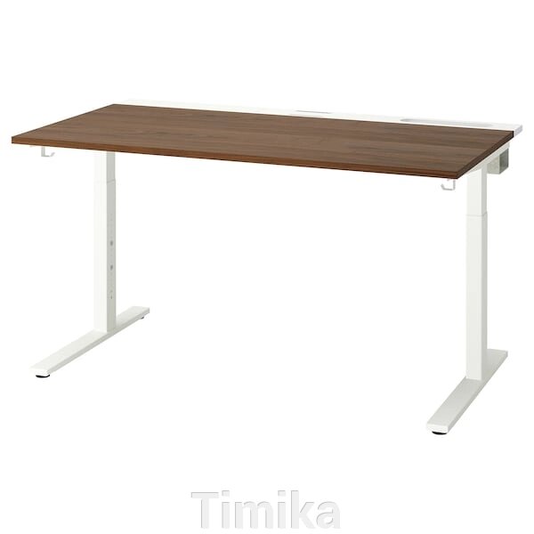 МІТЦОН Письмовий стіл, шпон горіх/білий, 140х80 см від компанії Timika - фото 1