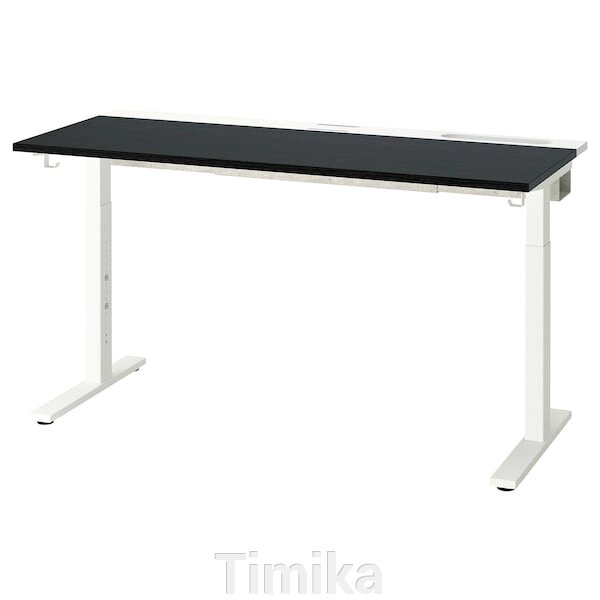МІТЦОН Письмовий стіл, ясеневий шпон чорний/білий, 140x60 см від компанії Timika - фото 1