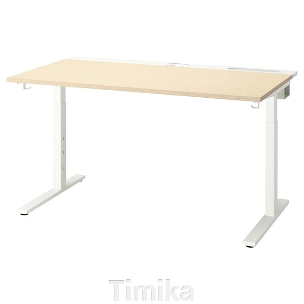 МІТЦОН Стіл письмовий, береза/білий шпон, 140х80 см від компанії Timika - фото 1