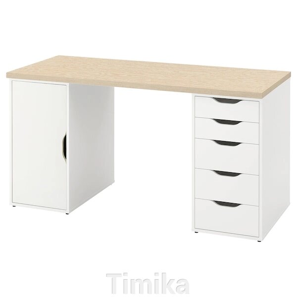 MITTCIRKEL / ALEX Письмовий стіл, ефект живої сосни/білий, 140x60 см від компанії Timika - фото 1