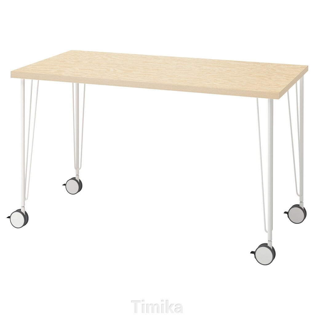 MITTCIRKEL / KRILLE Письмовий стіл, яскрава сосна біла, 120x60 см від компанії Timika - фото 1
