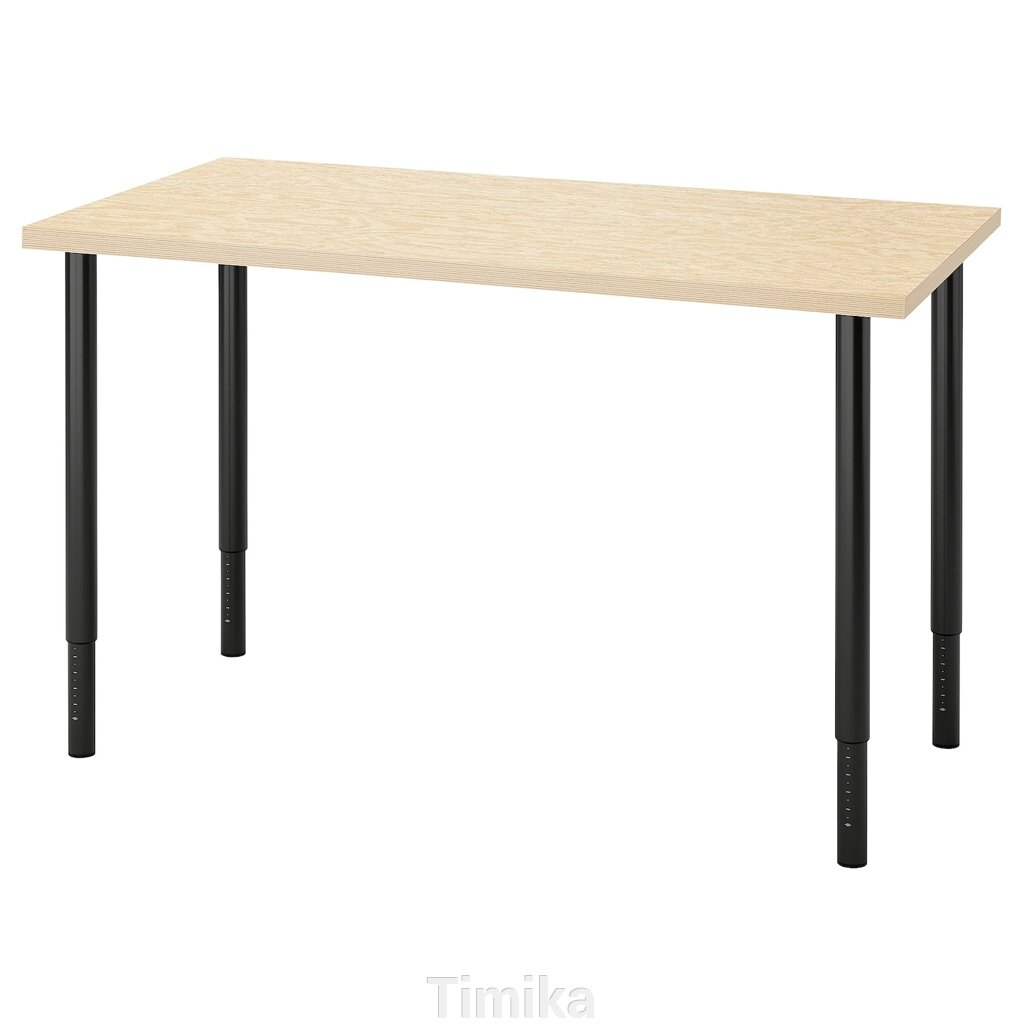 MITTCIRKEL / OLOV Письмовий стіл, ефект живої сосни/чорний, 120x60 см від компанії Timika - фото 1