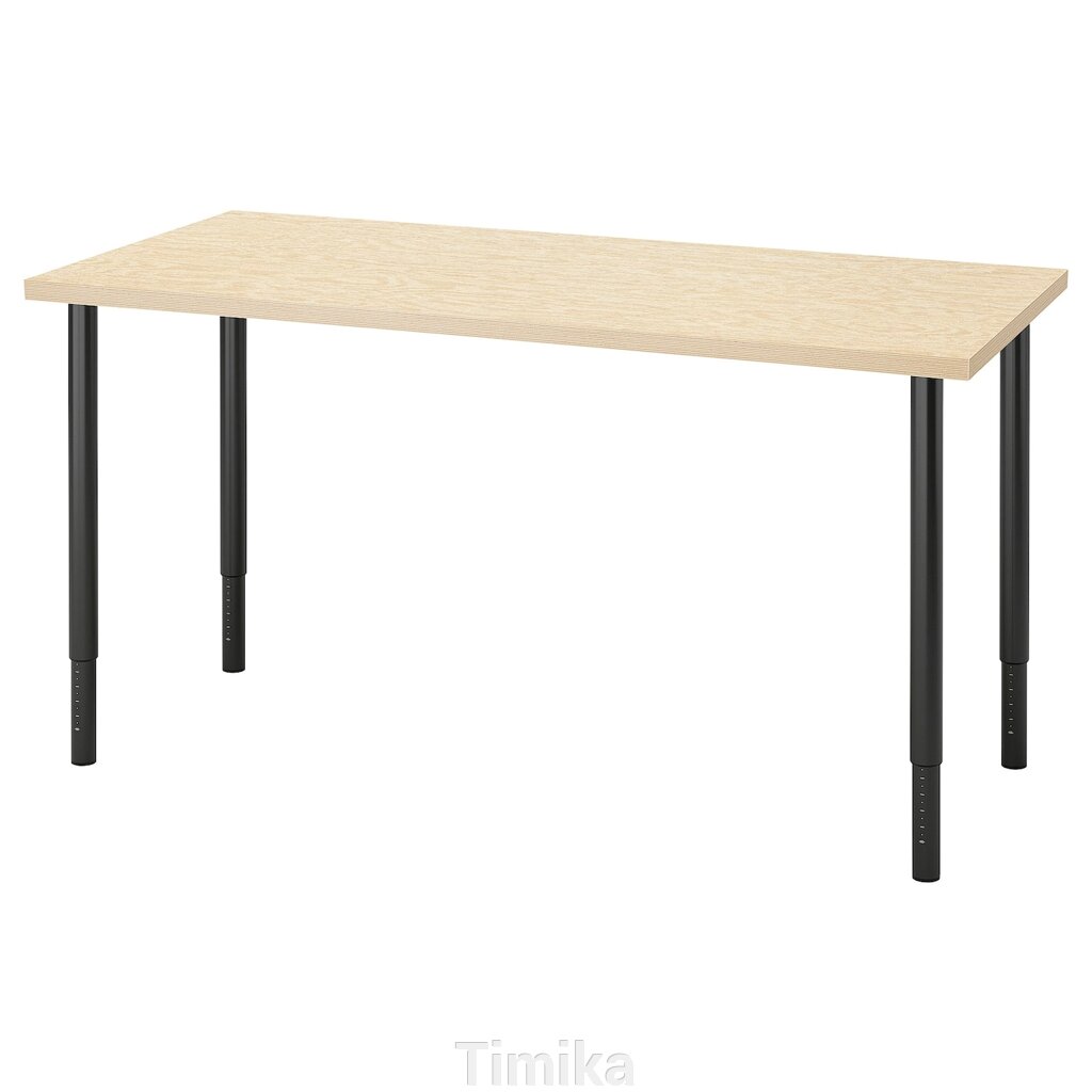 MITTCIRKEL / OLOV Письмовий стіл, ефект живої сосни/чорний, 140x60 см від компанії Timika - фото 1