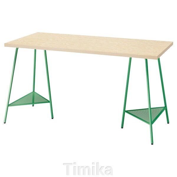 MITTCIRKEL / TILLSLAG Письмовий стіл, ефект живої сосни/зелений, 140x60 см від компанії Timika - фото 1