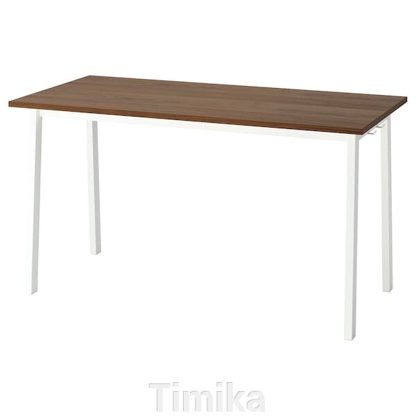 MITTZON Конференц-стіл, горіховий шпон/білий, 140x68x75 см від компанії Timika - фото 1
