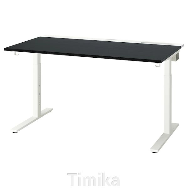 MITTZON Письмовий стіл, ясеневий шпон чорний/білий, 140x80 см від компанії Timika - фото 1