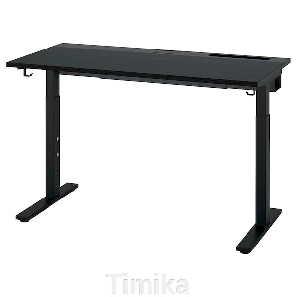 MITTZON Письмовий стіл, ясеневий шпон чорного кольору/чорний, 120x60 см від компанії Timika - фото 1