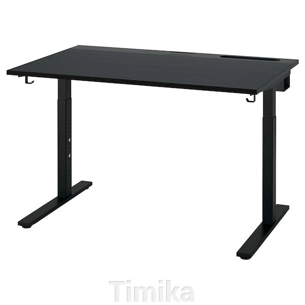 MITTZON Письмовий стіл, ясеневий шпон чорного кольору/чорний, 120x80 см від компанії Timika - фото 1