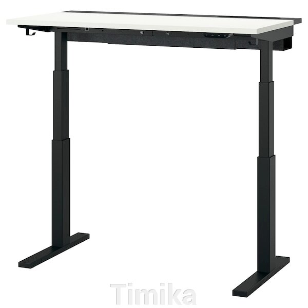 MITTZON Письмовий стіл з регульованою висотою, електричний білий/чорний, 120x60 см від компанії Timika - фото 1