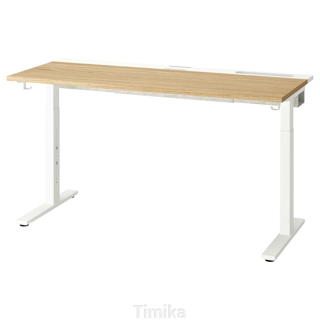 MITTZON Стіл письмовий, дуб/білий шпон, 140х60 см від компанії Timika - фото 1