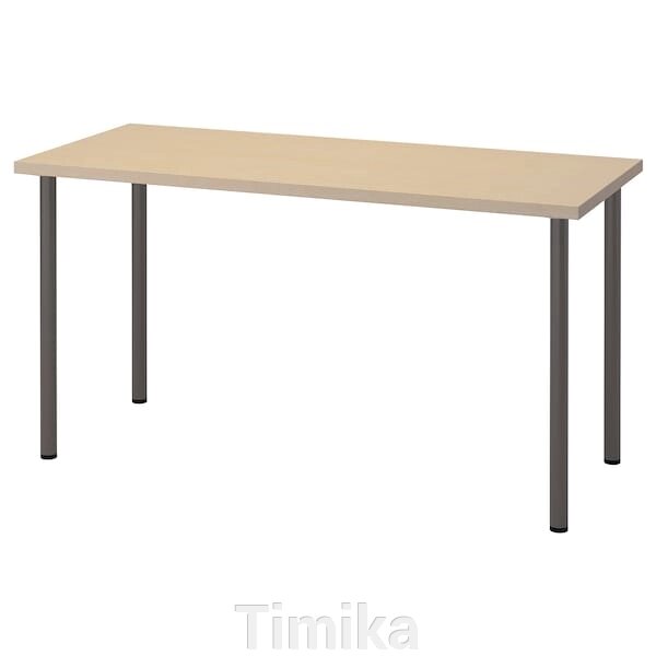 MÅLSKYTT / ADILS Письмовий стіл, береза/темно-сірий, 140x60 см від компанії Timika - фото 1