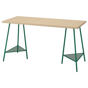 MÅLSKYTT / TILLSLAG Письмовий стіл, береза/зелений, 140x60 см