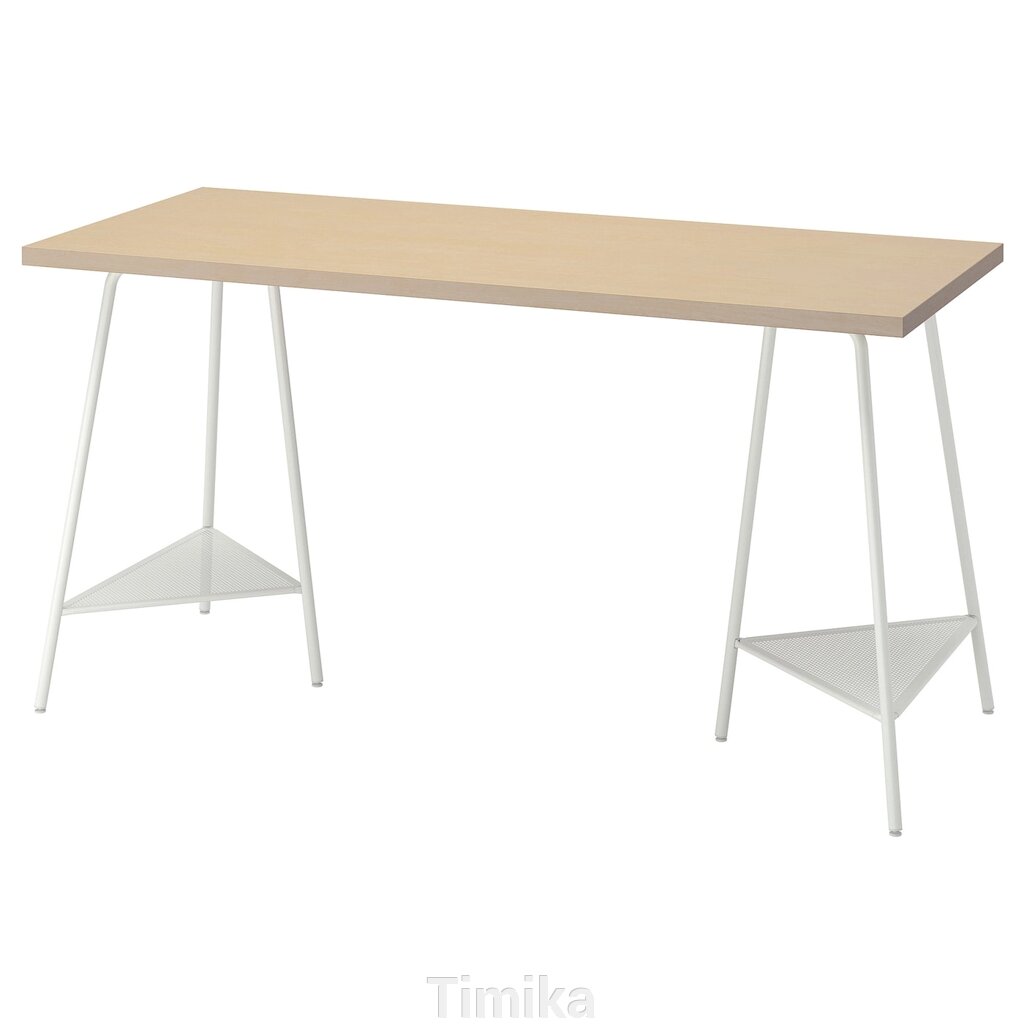 MÅLSKYTT / TILLSLAG Письмовий стіл, береза/білий, 140x60 см від компанії Timika - фото 1